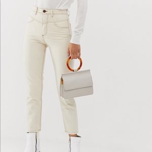 Stradivarius Off-White Mom Jeans